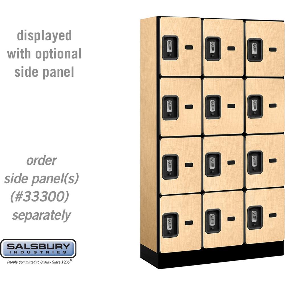 12" Wide Four Tier Designer Wood Locker - 3 Wide - 5 Feet High - 15" Deep by Salsbury