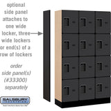 12" Wide Four Tier Designer Wood Locker - 3 Wide - 5 Feet High - 15" Deep by Salsbury