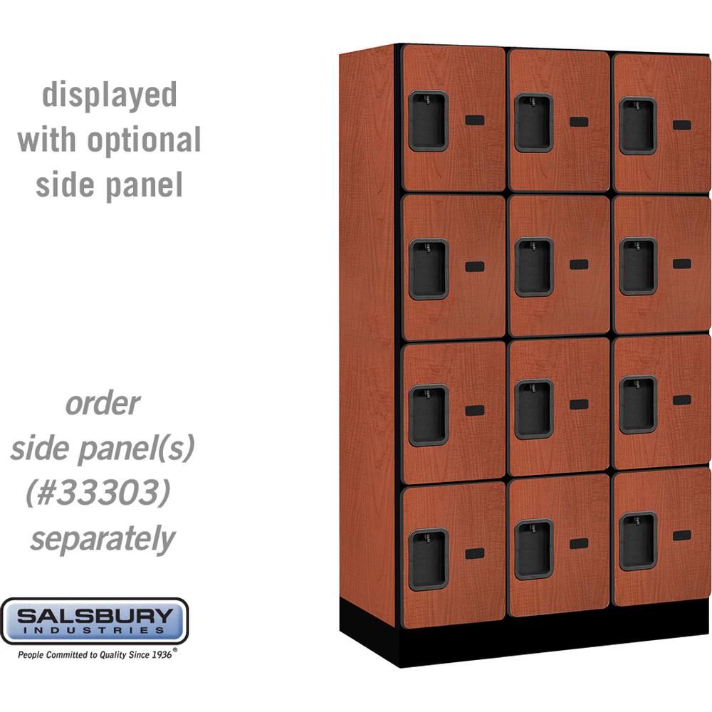 12" Wide Four Tier Designer Wood Locker - 3 Wide - 5 Feet High - 18" Deep by Salsbury