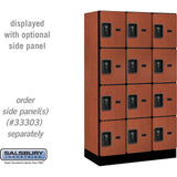 12" Wide Four Tier Designer Wood Locker - 3 Wide - 5 Feet High - 18" Deep by Salsbury