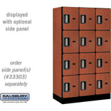 12" Wide Four Tier Designer Wood Locker - 3 Wide - 5 Feet High - 18" Deep by Salsbury