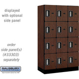 12" Wide Four Tier Designer Wood Locker - 3 Wide - 5 Feet High - 18" Deep by Salsbury