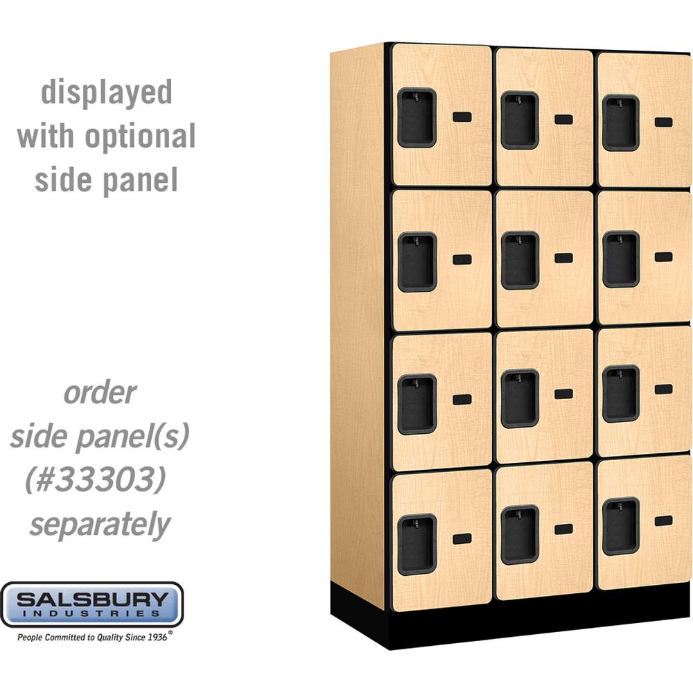 12" Wide Four Tier Designer Wood Locker - 3 Wide - 5 Feet High - 18" Deep by Salsbury