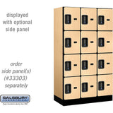 12" Wide Four Tier Designer Wood Locker - 3 Wide - 5 Feet High - 18" Deep by Salsbury