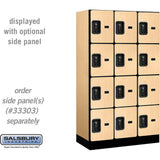 12" Wide Four Tier Designer Wood Locker - 3 Wide - 5 Feet High - 18" Deep by Salsbury