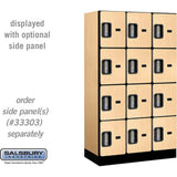 12" Wide Four Tier Designer Wood Locker - 3 Wide - 5 Feet High - 18" Deep by Salsbury