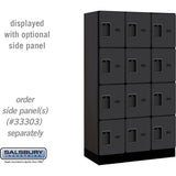 12" Wide Four Tier Designer Wood Locker - 3 Wide - 5 Feet High - 18" Deep by Salsbury