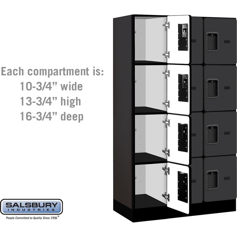 12" Wide Four Tier Designer Wood Locker - 3 Wide - 5 Feet High - 18" Deep by Salsbury