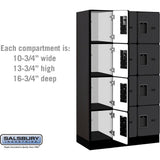 12" Wide Four Tier Designer Wood Locker - 3 Wide - 5 Feet High - 18" Deep by Salsbury