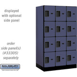 12" Wide Four Tier Designer Wood Locker - 3 Wide - 5 Feet High - 21" Deep by Salsbury