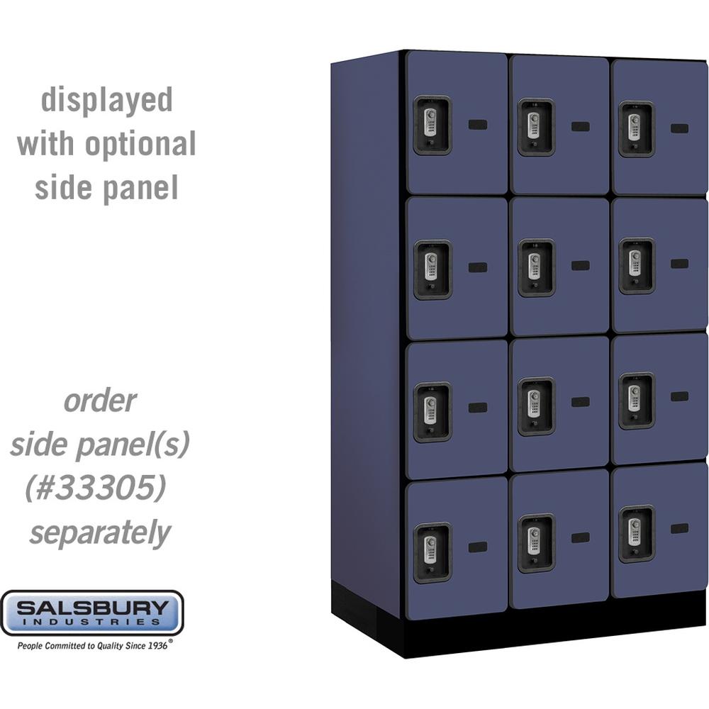 12" Wide Four Tier Designer Wood Locker - 3 Wide - 5 Feet High - 21" Deep by Salsbury