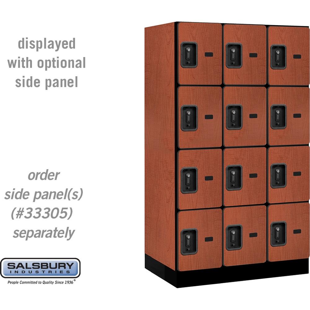 12" Wide Four Tier Designer Wood Locker - 3 Wide - 5 Feet High - 21" Deep by Salsbury