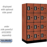 12" Wide Four Tier Designer Wood Locker - 3 Wide - 5 Feet High - 21" Deep by Salsbury