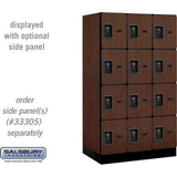 12" Wide Four Tier Designer Wood Locker - 3 Wide - 5 Feet High - 21" Deep by Salsbury
