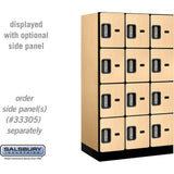12" Wide Four Tier Designer Wood Locker - 3 Wide - 5 Feet High - 21" Deep by Salsbury