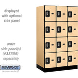 12" Wide Four Tier Designer Wood Locker - 3 Wide - 5 Feet High - 21" Deep by Salsbury