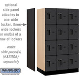 12" Wide Four Tier Designer Wood Locker - 3 Wide - 5 Feet High - 21" Deep by Salsbury