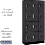 12" Wide Four Tier Designer Wood Locker - 3 Wide - 6 Feet High - 15" Deep by Salsbury