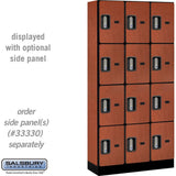 12" Wide Four Tier Designer Wood Locker - 3 Wide - 6 Feet High - 15" Deep by Salsbury