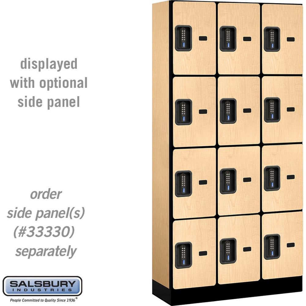 12" Wide Four Tier Designer Wood Locker - 3 Wide - 6 Feet High - 15" Deep by Salsbury