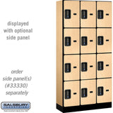 12" Wide Four Tier Designer Wood Locker - 3 Wide - 6 Feet High - 15" Deep by Salsbury