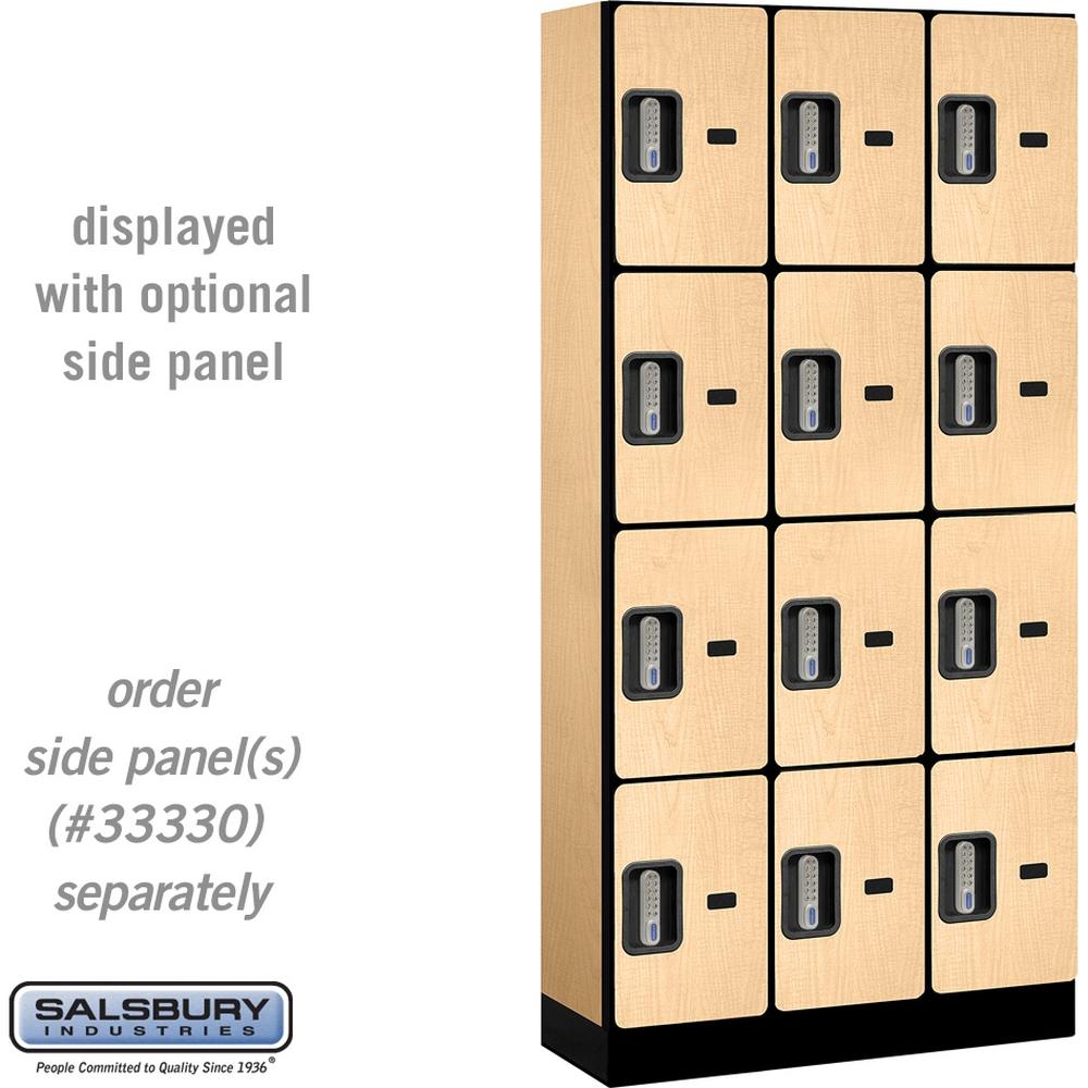12" Wide Four Tier Designer Wood Locker - 3 Wide - 6 Feet High - 15" Deep by Salsbury
