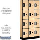 12" Wide Four Tier Designer Wood Locker - 3 Wide - 6 Feet High - 15" Deep by Salsbury