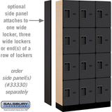 12" Wide Four Tier Designer Wood Locker - 3 Wide - 6 Feet High - 15" Deep by Salsbury
