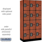 12" Wide Four Tier Designer Wood Locker - 3 Wide - 6 Feet High - 18" Deep by Salsbury