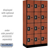 12" Wide Four Tier Designer Wood Locker - 3 Wide - 6 Feet High - 18" Deep by Salsbury