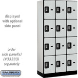 12" Wide Four Tier Designer Wood Locker - 3 Wide - 6 Feet High - 18" Deep by Salsbury