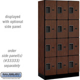12" Wide Four Tier Designer Wood Locker - 3 Wide - 6 Feet High - 18" Deep by Salsbury