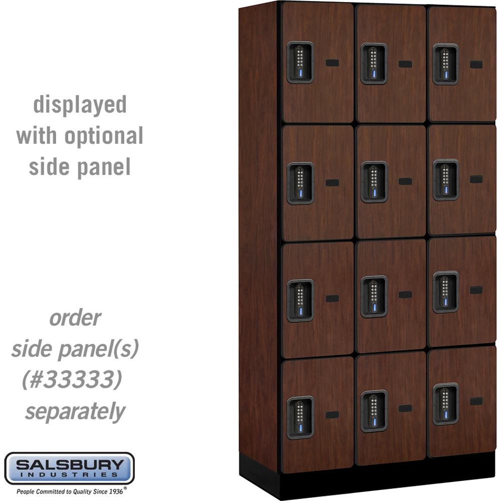 12" Wide Four Tier Designer Wood Locker - 3 Wide - 6 Feet High - 18" Deep by Salsbury