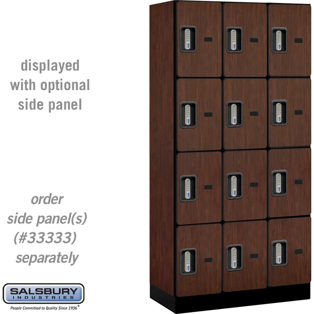 12" Wide Four Tier Designer Wood Locker - 3 Wide - 6 Feet High - 18" Deep by Salsbury