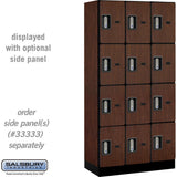 12" Wide Four Tier Designer Wood Locker - 3 Wide - 6 Feet High - 18" Deep by Salsbury