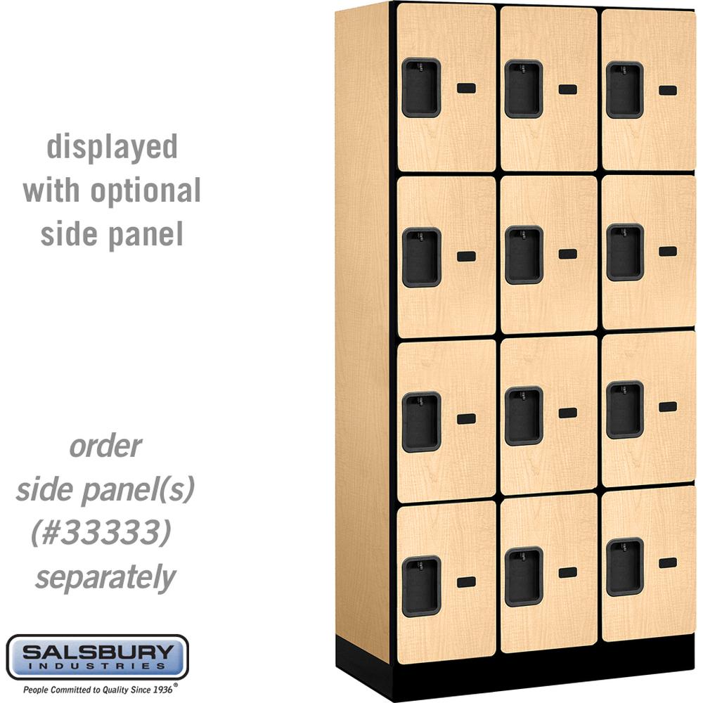 12" Wide Four Tier Designer Wood Locker - 3 Wide - 6 Feet High - 18" Deep by Salsbury