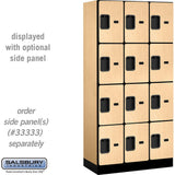 12" Wide Four Tier Designer Wood Locker - 3 Wide - 6 Feet High - 18" Deep by Salsbury