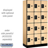 12" Wide Four Tier Designer Wood Locker - 3 Wide - 6 Feet High - 18" Deep by Salsbury