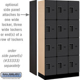 12" Wide Four Tier Designer Wood Locker - 3 Wide - 6 Feet High - 18" Deep by Salsbury