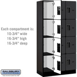 12" Wide Four Tier Designer Wood Locker - 3 Wide - 6 Feet High - 18" Deep by Salsbury