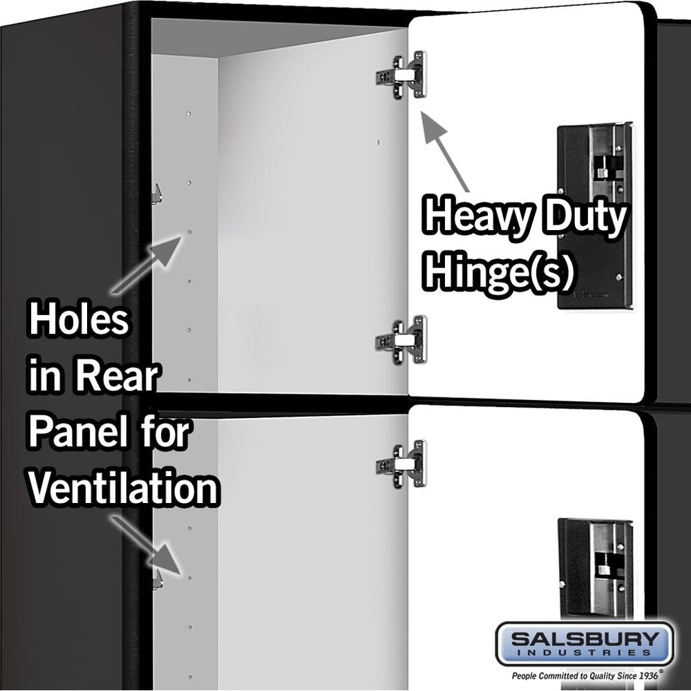 12" Wide Four Tier Designer Wood Locker - 3 Wide - 6 Feet High - 18" Deep by Salsbury