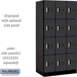 12" Wide Four Tier Designer Wood Locker - 3 Wide - 6 Feet High - 21" Deep by Salsbury