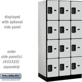 12" Wide Four Tier Designer Wood Locker - 3 Wide - 6 Feet High - 21" Deep by Salsbury