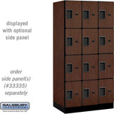 12" Wide Four Tier Designer Wood Locker - 3 Wide - 6 Feet High - 21" Deep by Salsbury