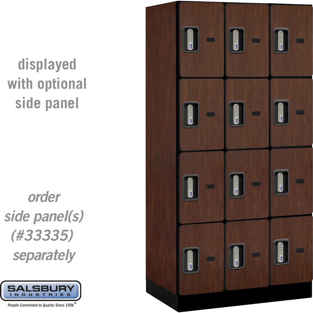 12" Wide Four Tier Designer Wood Locker - 3 Wide - 6 Feet High - 21" Deep by Salsbury