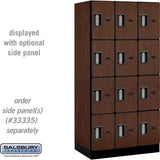 12" Wide Four Tier Designer Wood Locker - 3 Wide - 6 Feet High - 21" Deep by Salsbury