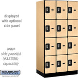 12" Wide Four Tier Designer Wood Locker - 3 Wide - 6 Feet High - 21" Deep by Salsbury