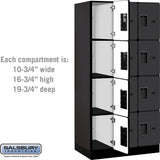 12" Wide Four Tier Designer Wood Locker - 3 Wide - 6 Feet High - 21" Deep by Salsbury
