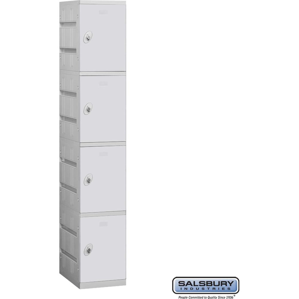 12" Wide Four Tier Plastic Locker - 1 Wide - 6 Feet High - 18" Deep by Salsbury