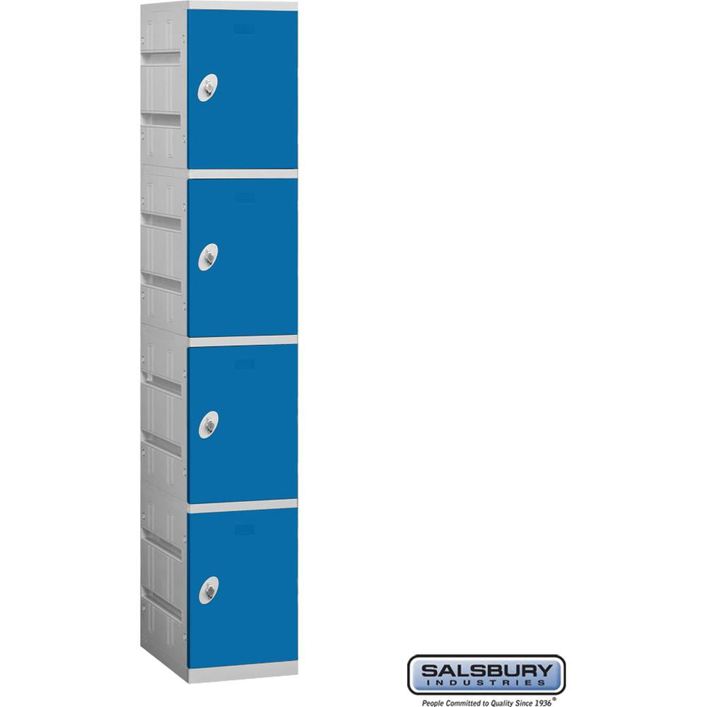 12" Wide Four Tier Plastic Locker - 1 Wide - 6 Feet High - 18" Deep by Salsbury